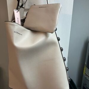 BCBGMaxAzria Cream Tote with Pouch